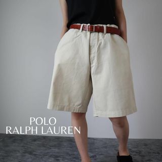 ポロラルフローレン(POLO RALPH LAUREN)の【ポロラルフローレン】クラシック チノ ワイド ショーツ 短パン 白 W38(ショートパンツ)