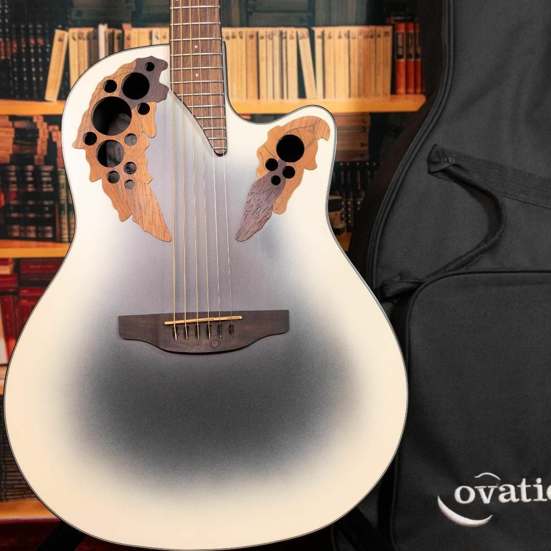 6123】 Ovation CE44-AB エレアコ オベーション ホワイト www