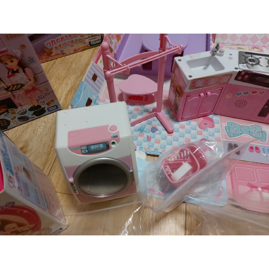 リカちゃんハウス、冷蔵庫、洗濯機、ひろびろキッチン、プリンちゃん