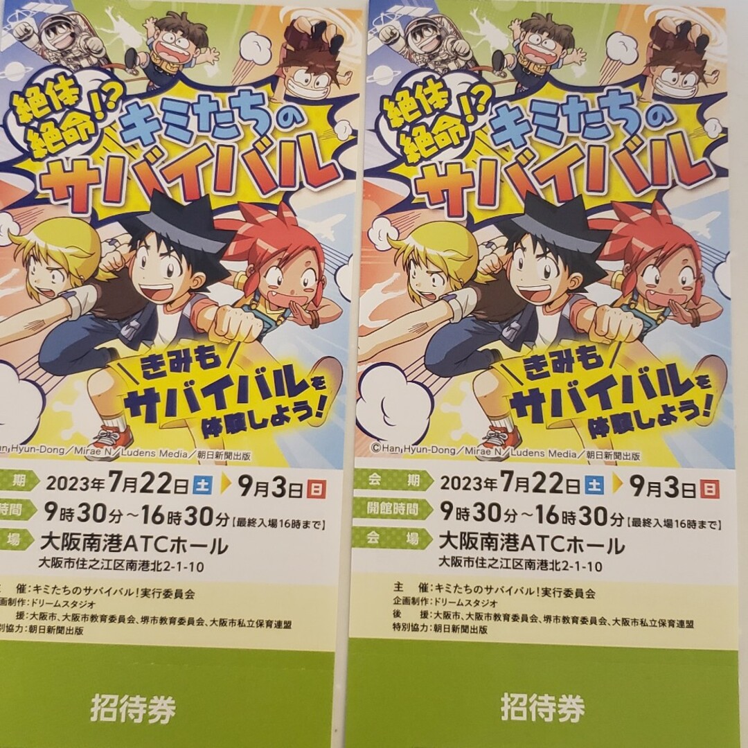きみたちのサバイバル 招待券 2枚 チケットのイベント(キッズ/ファミリー)の商品写真