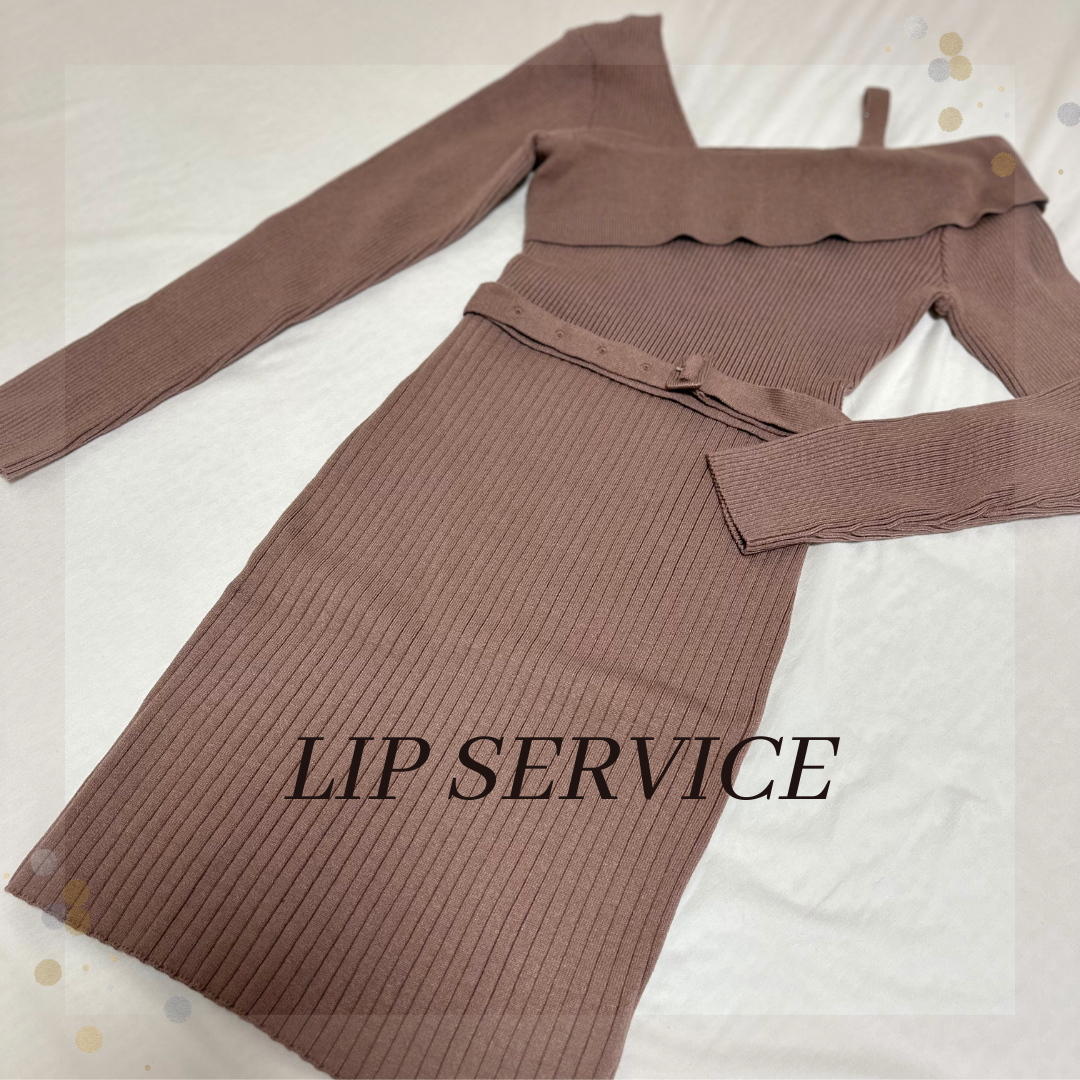 LIP SERVICE - 美品 LIPSERVICE アシンメデザインリブニットワンピース