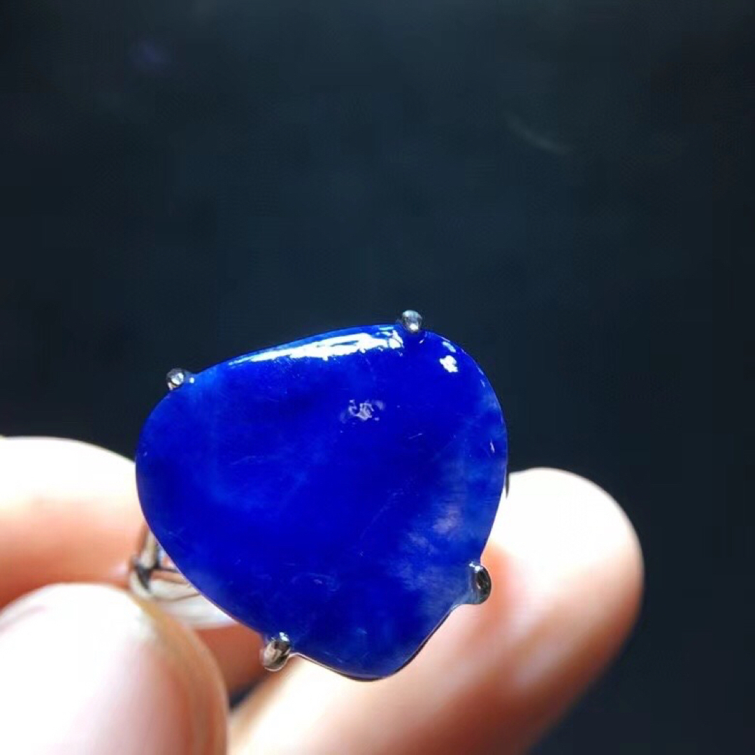 天然】ブルールチル デュモルチエライト リング 11.7*9.8mm-