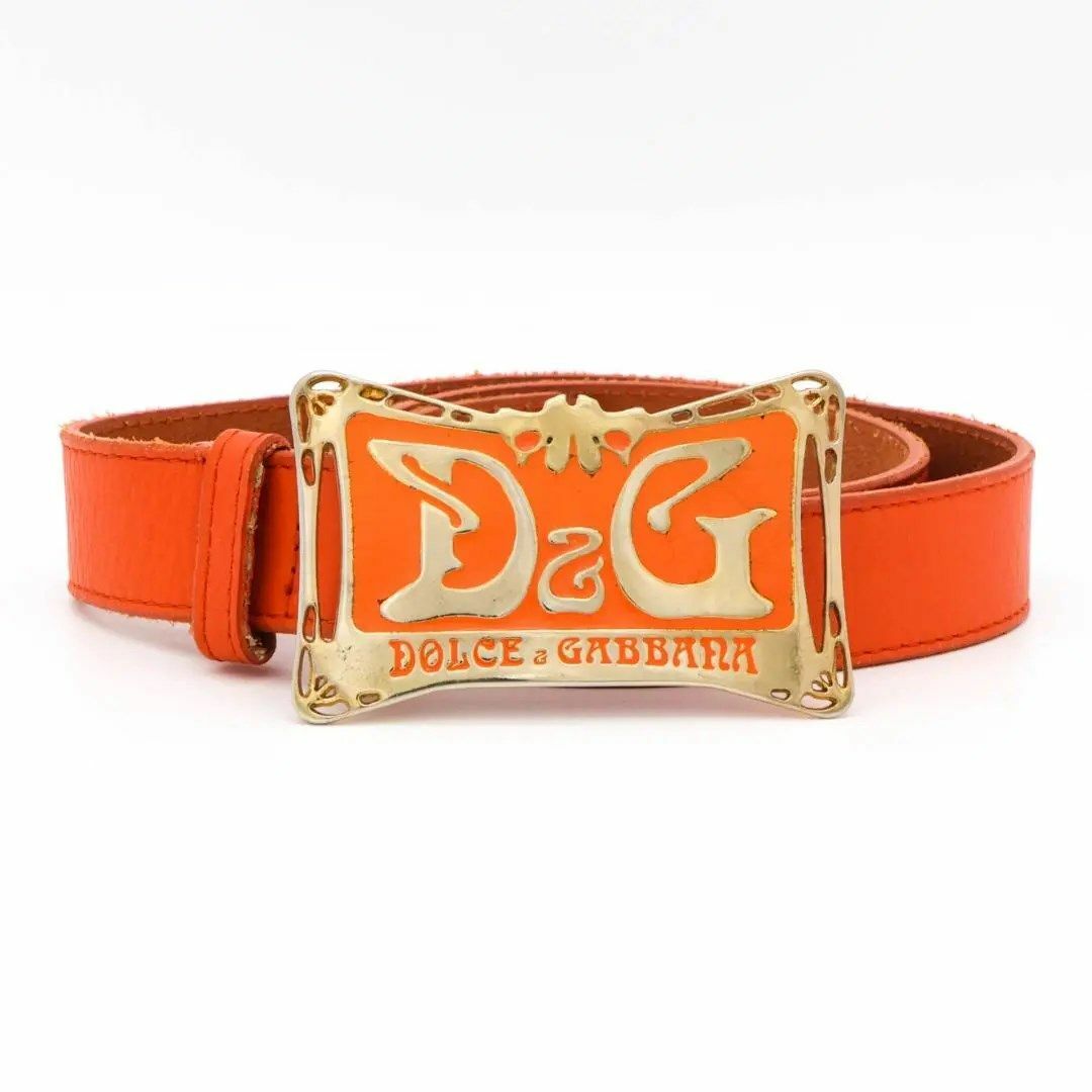 希少》Dolce ＆ Gabbana ベルト ゴールド ヴィンテージ オレンジ