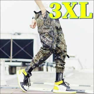 細身の見える!　かっこいい　迷彩柄カーゴパンツ　3XL カジュアル ゆったり(ワークパンツ/カーゴパンツ)