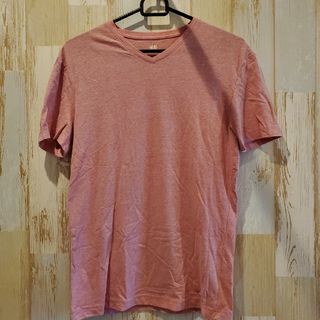 エイチアンドエム(H&M)のH&M メンズTシャツ ピンク 無地(Tシャツ/カットソー(半袖/袖なし))