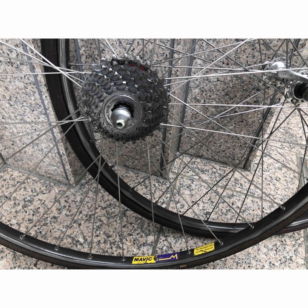 コンチネンタル(コンチネンタル)の700Cチューブラーホイール+タイヤ、メッキフォーク スポーツ/アウトドアの自転車(パーツ)の商品写真