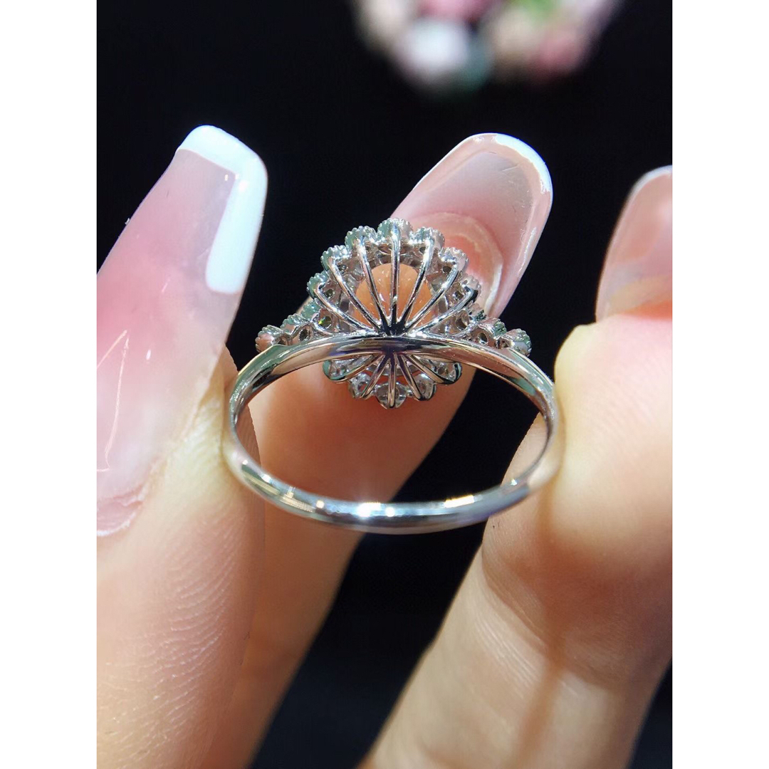 天然モルガナイト  ダイヤ  リング 1.3ct k18 ¥ レディースのアクセサリー(リング(指輪))の商品写真