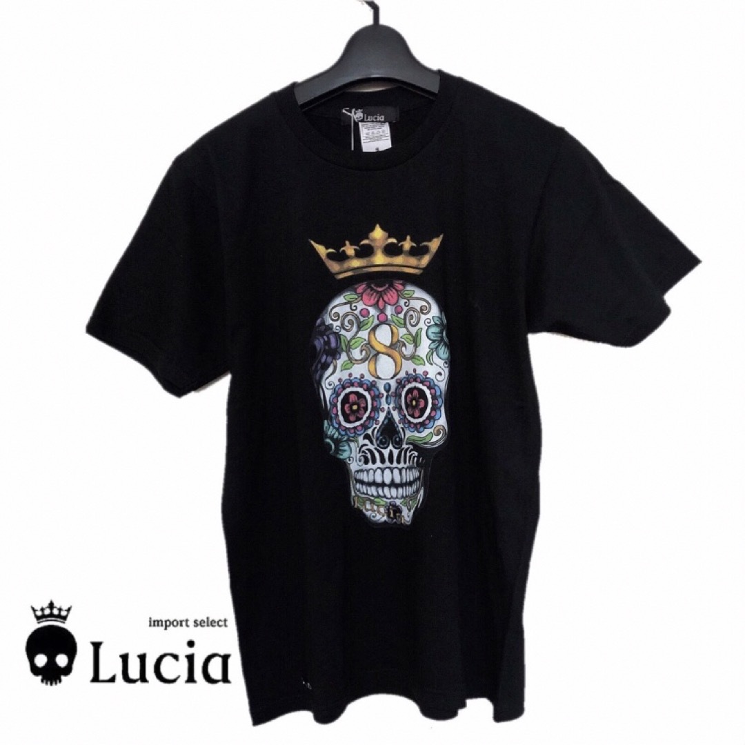 【新品未使用】 LUCIA ルチア プリント Tシャツ トップス ブラック