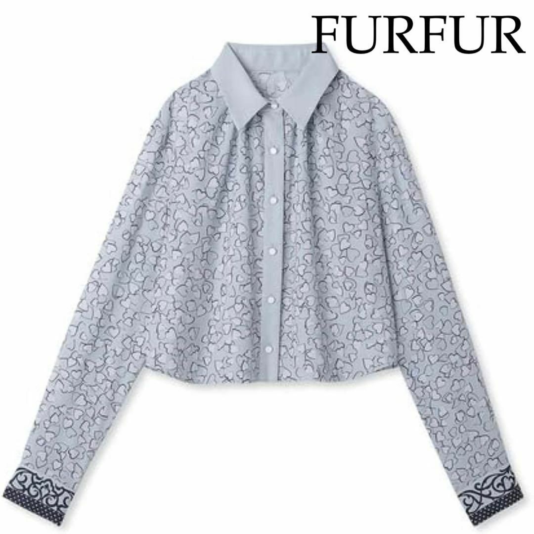 FURFUR ハートスカーフ クロップドシャツ グリーン レディース