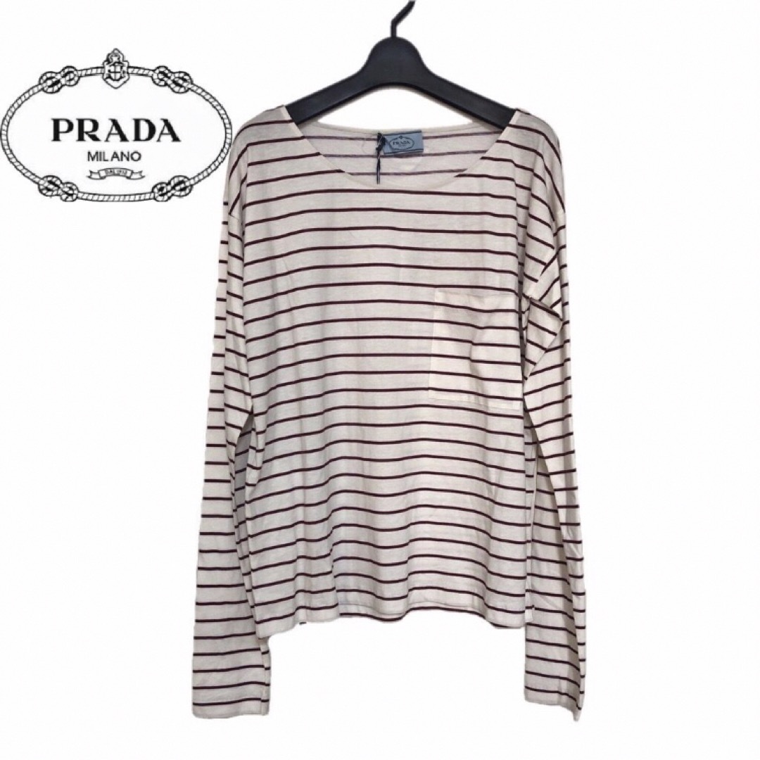 【新品】確実正規品 PRADA プラダ ストライプ Ｔシャツ シャツ 長袖PRADAプラダ品番