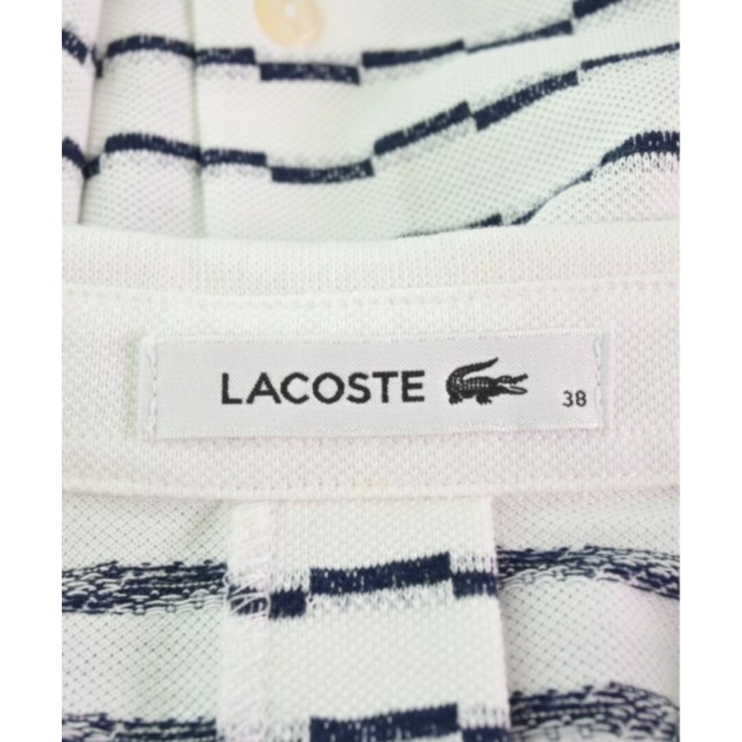 LACOSTE(ラコステ)のLACOSTE ラコステ ワンピース 38(M位) 白x紺(総柄) 【古着】【中古】 レディースのワンピース(ひざ丈ワンピース)の商品写真