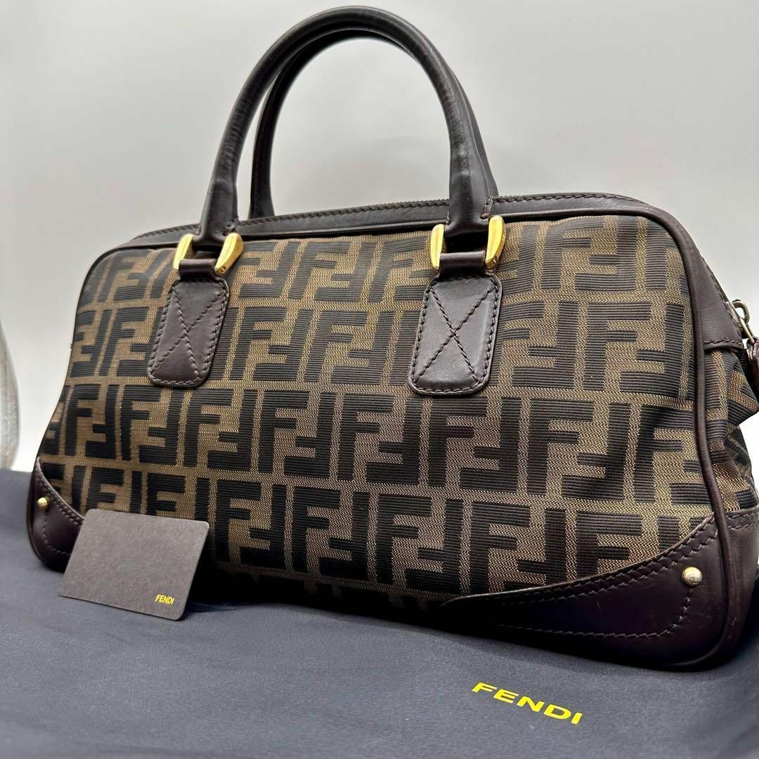 希少✨FENDI フェンディ　ハンドバッグ　ミニボストン　ズッカ　ジャガード