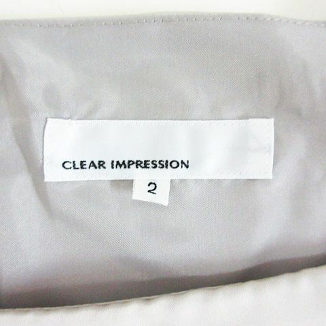 CLEAR IMPRESSION(クリアインプレッション)のクリアインプレッション ワンピース 半袖 ひざ丈 サテン 2 ライトグレージュ レディースのワンピース(ひざ丈ワンピース)の商品写真