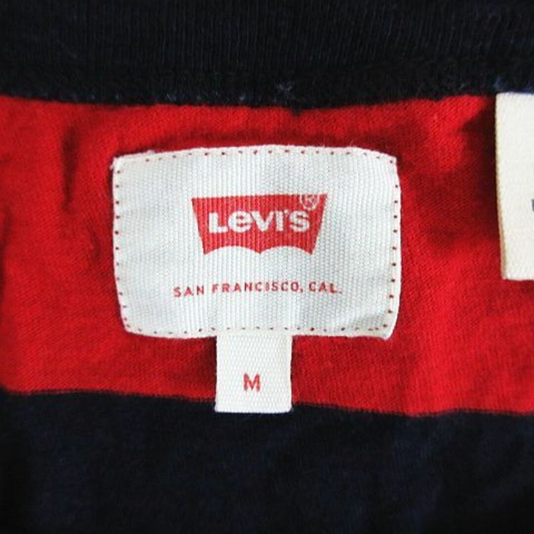 Levi's(リーバイス)のリーバイス Tシャツ 半袖 丸首 ボーダー 胸ポケット M レッド×ネイビー メンズのトップス(Tシャツ/カットソー(半袖/袖なし))の商品写真