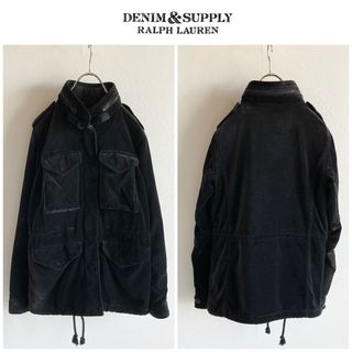 Ralph Lauren - デニム&サプライ ラルフローレン ベロア M-65 ジャケット XXS ブラック