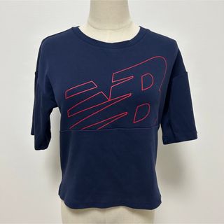 ニューバランス(New Balance)のニューバランス　Tシャツ　半袖　ネイビー　レディース　タイト　ショート丈　美品(Tシャツ(半袖/袖なし))