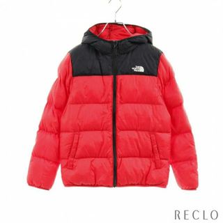 ザノースフェイス(THE NORTH FACE)のK'S COLOR T-BALL NUPTSE HOODIE ダウンジャケット レッド ブラック キッズ(ジャケット/上着)