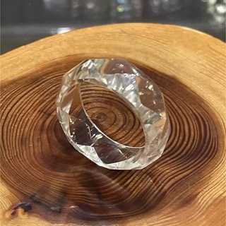 専用厳選　ガネッシュヒマール産ヒマラヤ水晶　くりぬきリング17号　手作り カット(リング(指輪))
