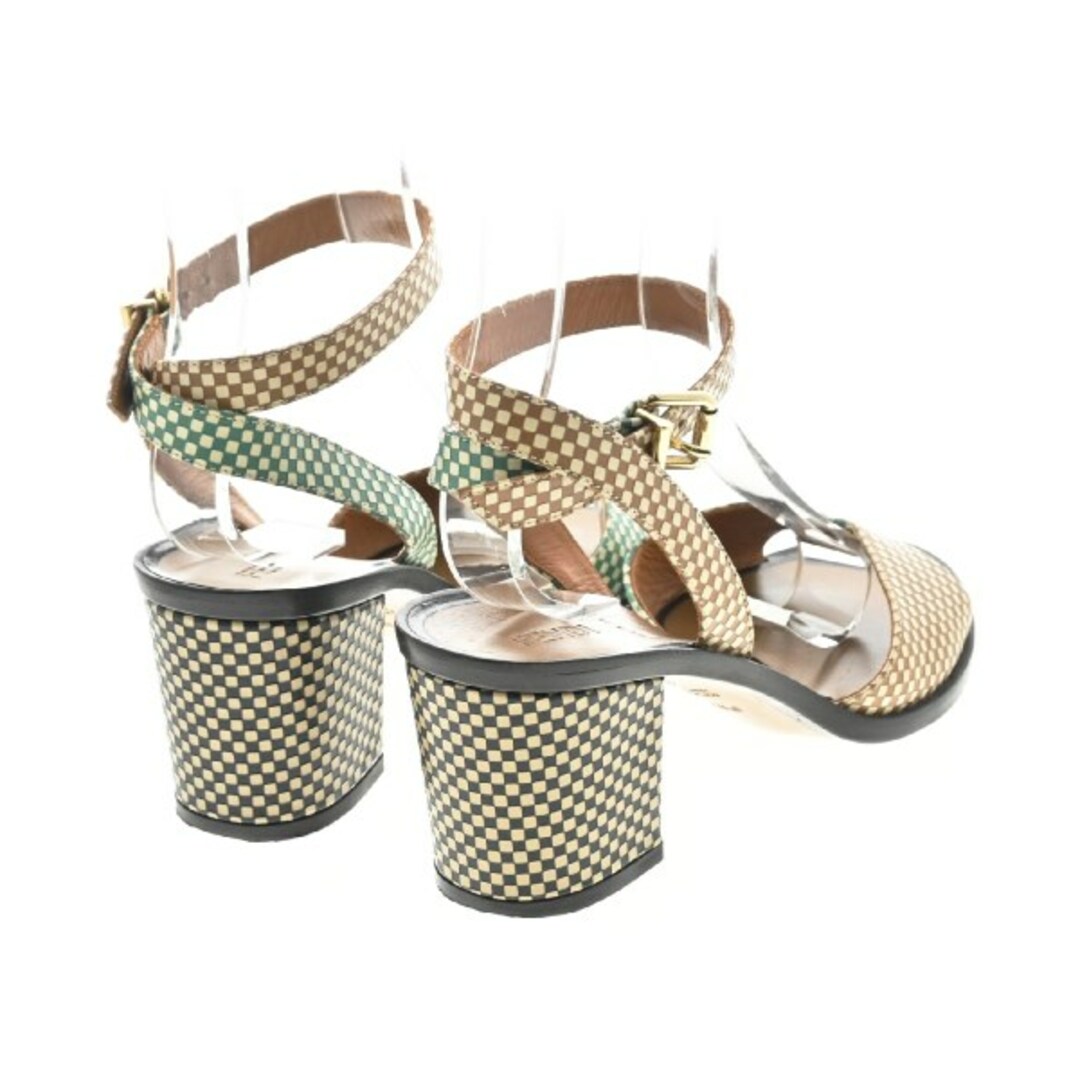 FENDI - FENDI サンダル EU37(23.5cm位) 茶系x緑系xベージュ系 【古着