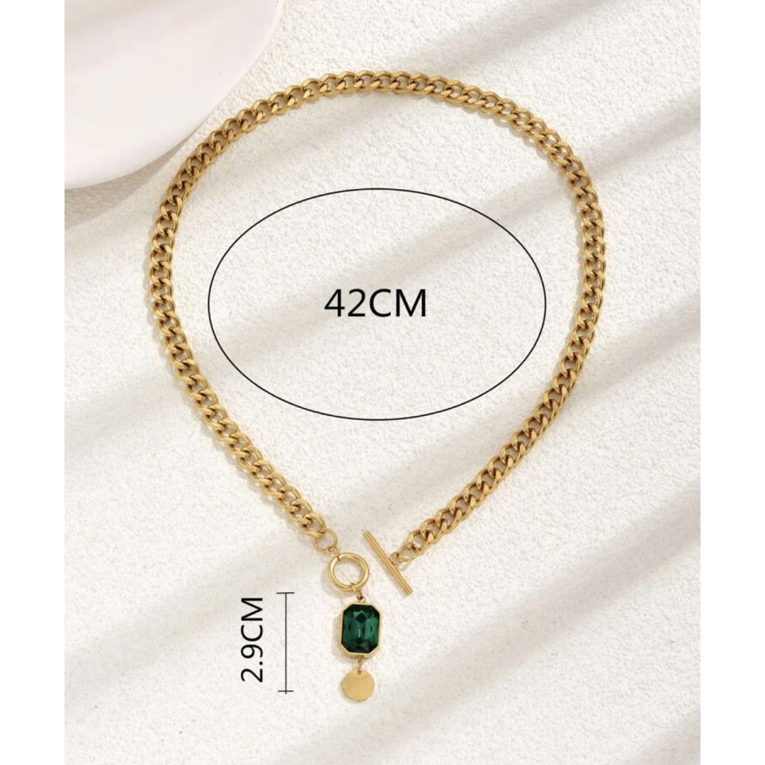 MURUA(ムルーア)の【Design emerald charm necklace】#04 レディースのアクセサリー(ネックレス)の商品写真