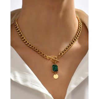 ムルーア(MURUA)の【Design emerald charm necklace】#04(ネックレス)