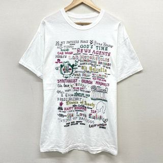 US古着 グラフィック文字 刺繍デザイン Tシャツ 半袖 サイズ：メンズ XL ビッグサイズ ホワイト【中古】(Tシャツ/カットソー(半袖/袖なし))