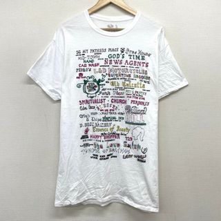 US古着 グラフィック文字 刺繍デザイン Tシャツ 半袖 サイズ：メンズ XL ビッグサイズ ホワイト【中古】(Tシャツ/カットソー(半袖/袖なし))