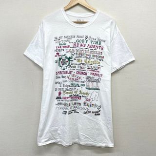 US古着 グラフィック文字 刺繍デザイン Tシャツ 半袖 サイズ：メンズ XL ビッグサイズ ホワイト【中古】(Tシャツ/カットソー(半袖/袖なし))