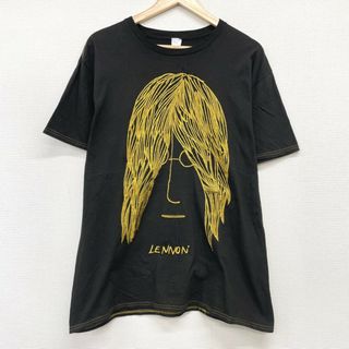 US古着 ジョン・レノン 刺繍デザイン Tシャツ 半袖 John Lennon サイズ：メンズ XL ビッグサイズ ブラック 【中古】(Tシャツ/カットソー(半袖/袖なし))