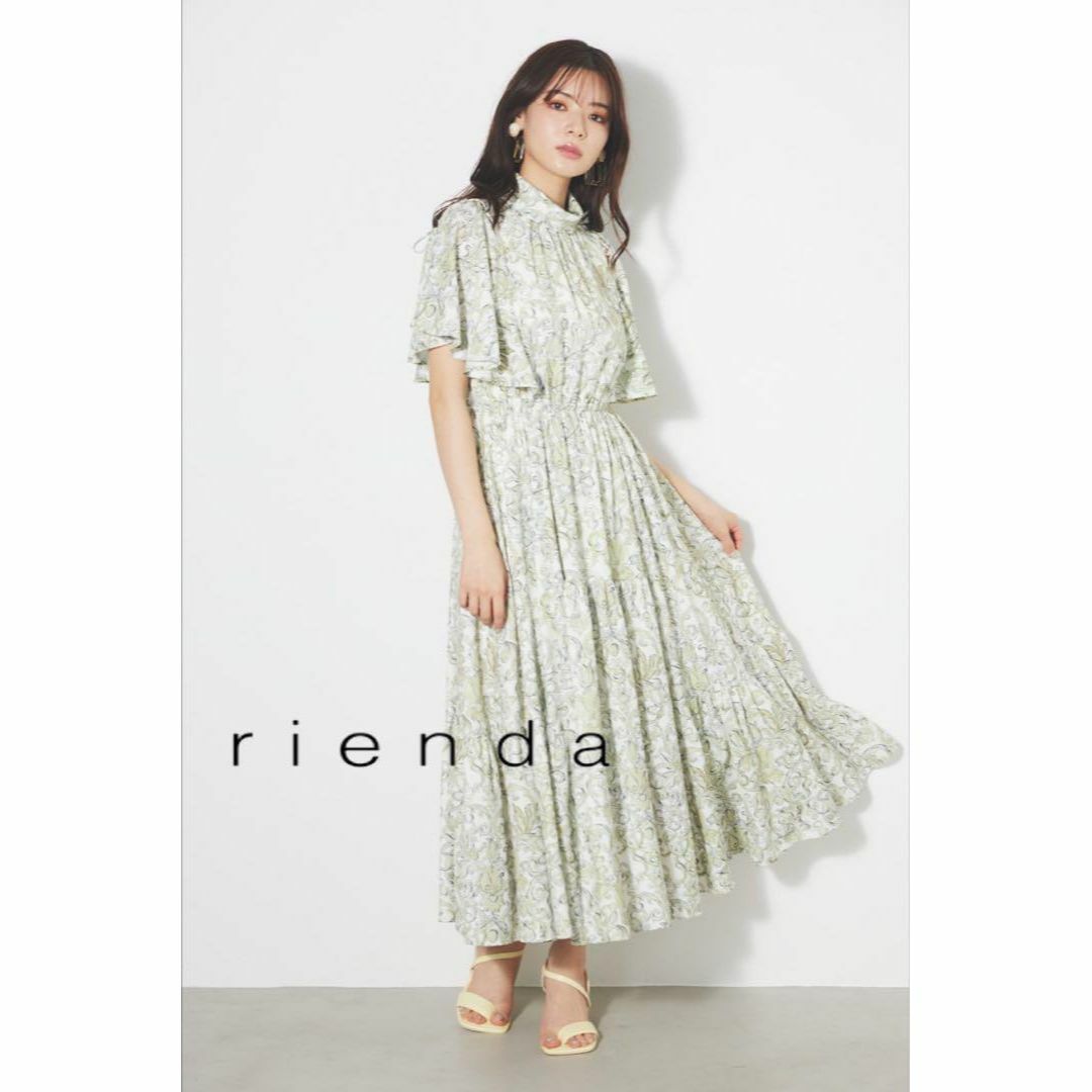 新品☆rienda スリットショルダーフレアスリーブワンピース