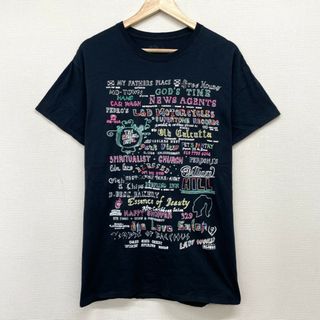 US古着 グラフィック文字 刺繍デザイン Tシャツ 半袖 サイズ：メンズ L ブラック【中古】(Tシャツ/カットソー(半袖/袖なし))