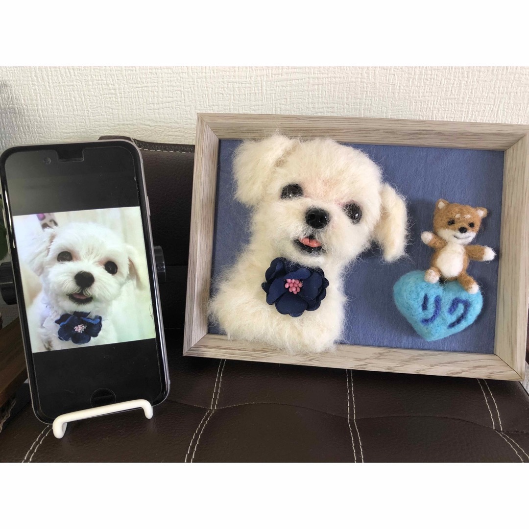 わんこ限定 わたわたペット うちの子プレート 羊毛フェルト作品 わんこ限定 わたわたペット うちの子プレート 羊毛フェルト作品