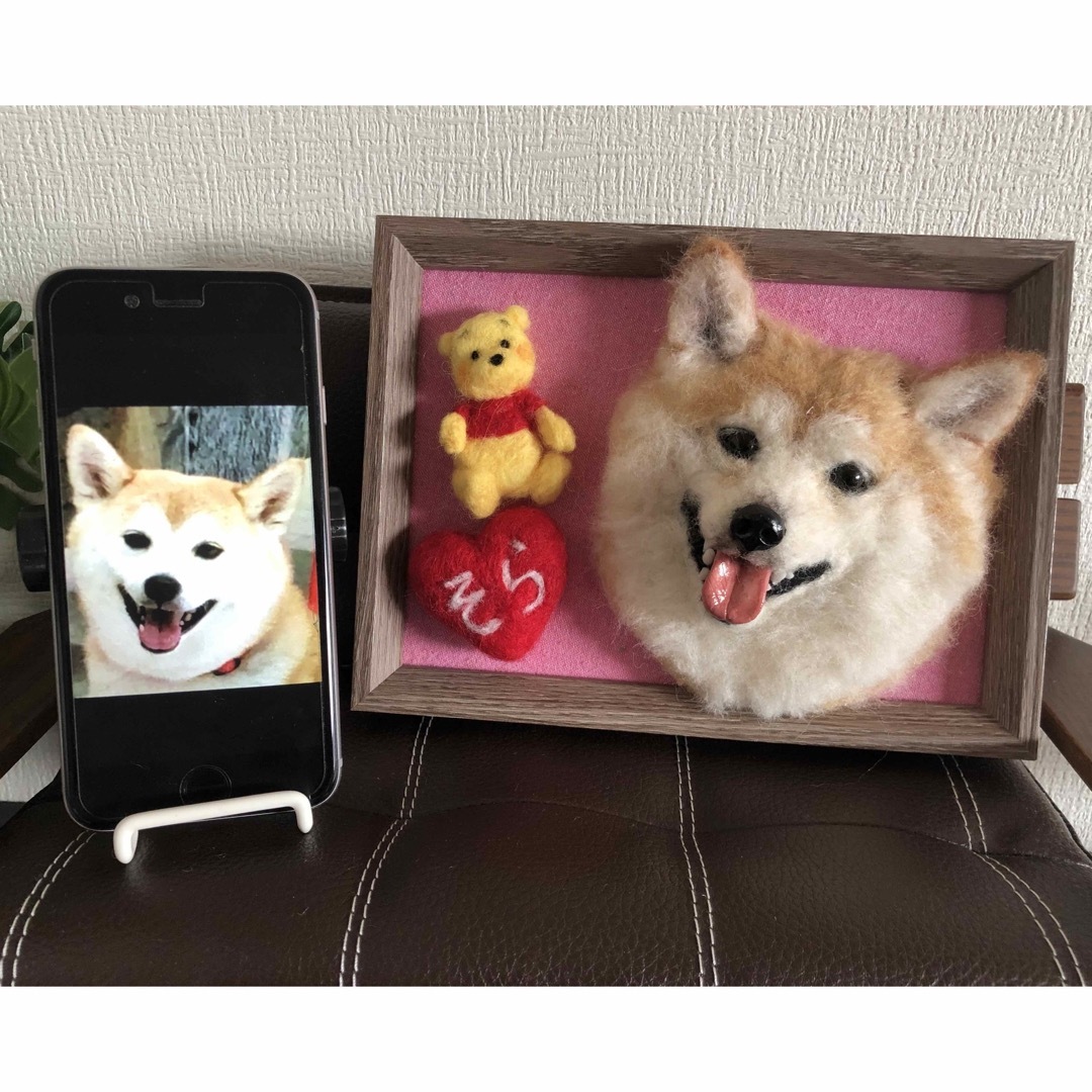 わんこ限定 わたわたペット うちの子プレート 羊毛フェルト作品 わんこ限定 わたわたペット うちの子プレート 羊毛フェルト作品