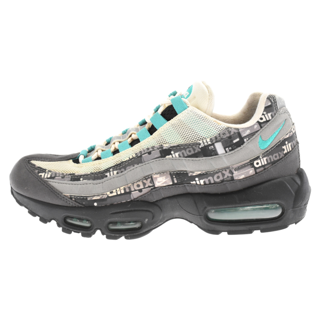 NIKE ナイキ ×ATMOS AIR MAX95 PRNT WE LOVE NIKE AQ0925‐001 アトモス エアマックス95 ジェイド ローカットスニーカー US8/26.0cm グレー/ブルー