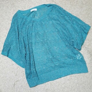 ◆プリエラル◆メッシュニットセーター ビッグサイズ 羽織り 軽量 美品 3L(ニット/セーター)