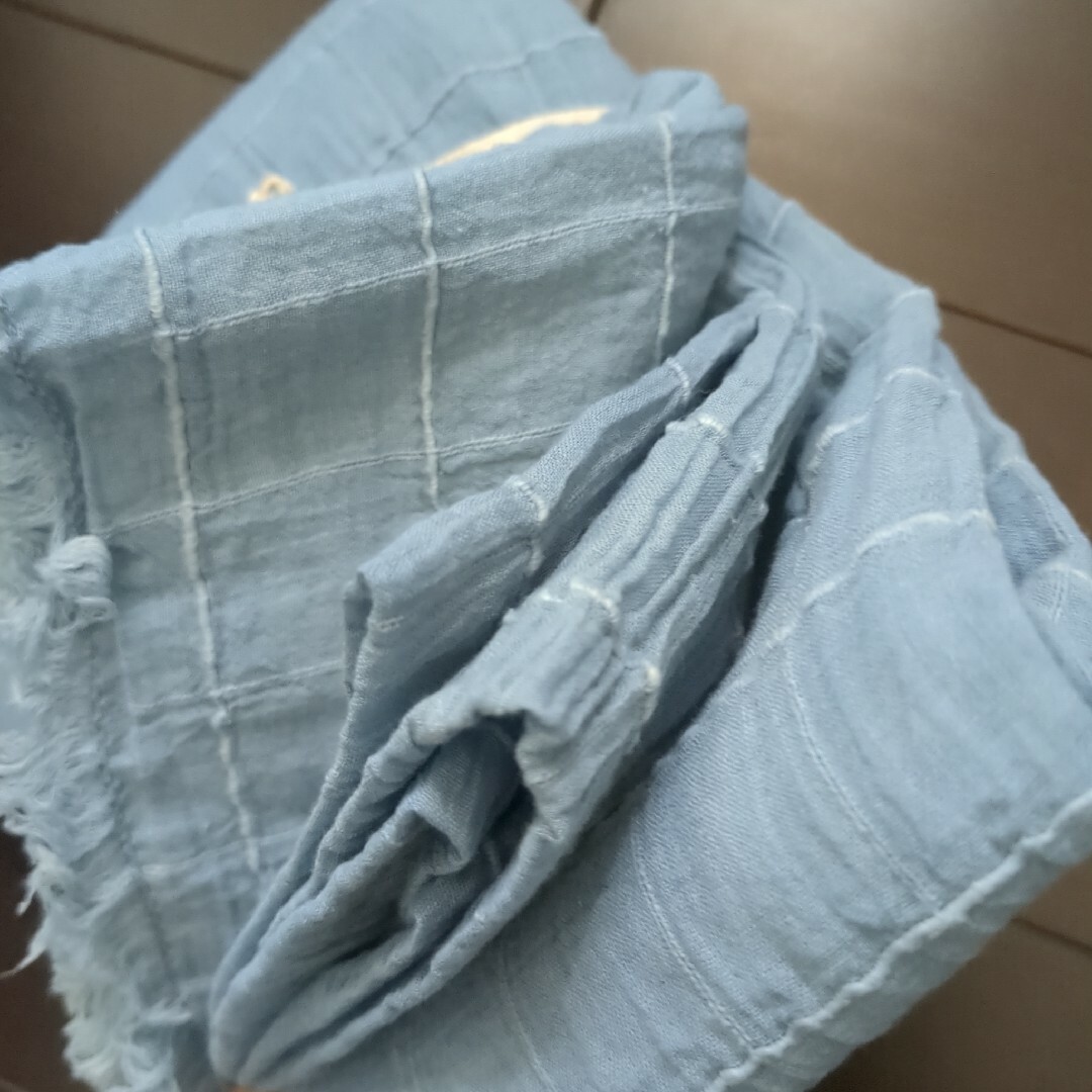 MUJI (無印良品) - 無印良品 藍染チェック羽織れる多用布の通販 MUJI (無印良品) - 無印良品 藍染チェック羽織れる多用布の通販