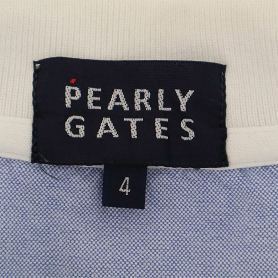 パーリーゲイツ チェック柄 ゴルフ 半袖ポロシャツ 4 パープル系 PEARLY GATES ロゴ刺繍 メンズ   【230816】 メール便可 6