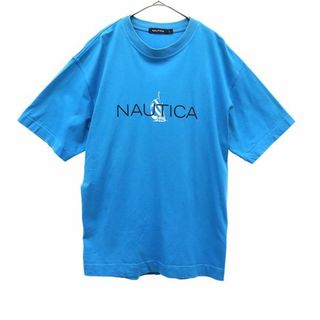 ノーティカ(NAUTICA)のノーティカ ロゴプリント 半袖 Tシャツ L ブルー NAUTICA メンズ 【中古】  【230816】(Tシャツ/カットソー(半袖/袖なし))