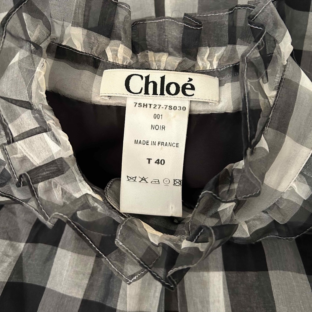 Chloe(クロエ)のChloe クロエ ブラウス ノースリーブ チェック レディースのトップス(シャツ/ブラウス(半袖/袖なし))の商品写真