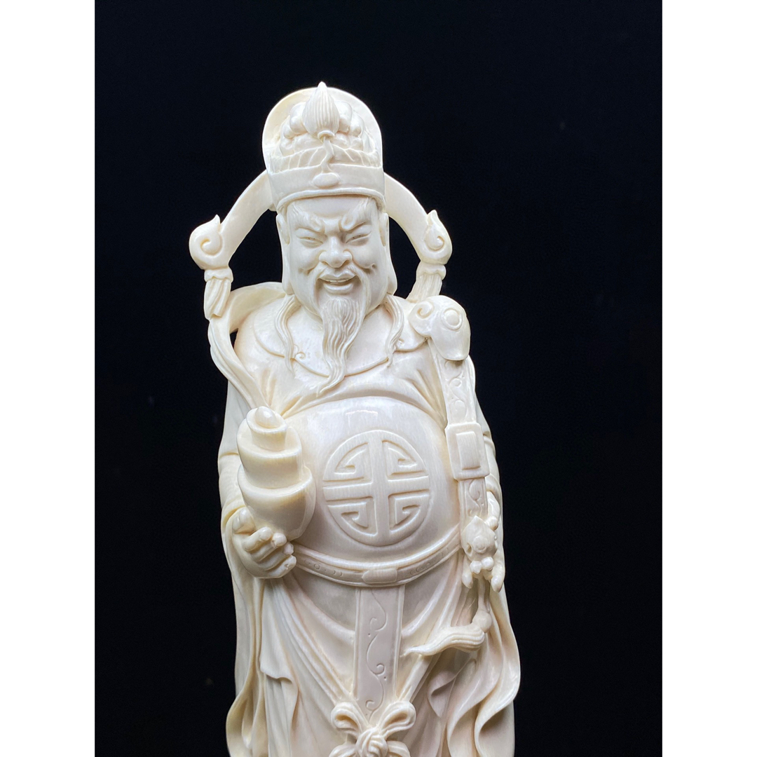 164500円 天然マンモス牙美しい手作り彫刻財神爺·招財進宝 置物 164500円 天然マンモス牙美しい手作り彫刻財神爺·招財進宝 置物