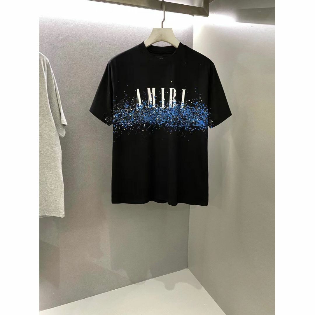 日本直販  アミリ ブルーペイント ブリーチ 半袖 Tシャツ