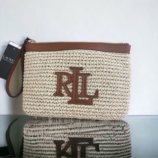 ラルフローレン(Ralph Lauren)の新品未使用 ラルフローレン ロゴ入りかごクラッチバッグ(かごバッグ/ストローバッグ)