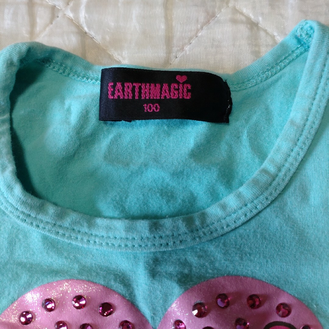 EARTHMAGIC(アースマジック)のアースマジック　Tシャツ　100　スパンコール キッズ/ベビー/マタニティのキッズ服女の子用(90cm~)(Tシャツ/カットソー)の商品写真