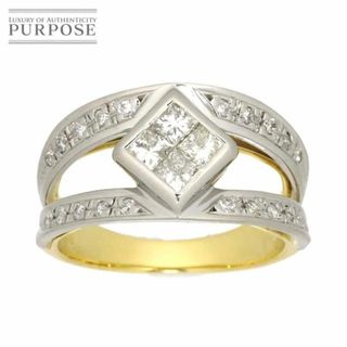 リング 12.5号 ダイヤ 1.00ct K18 YG Pt プラチナ イエロー ゴールド 750 指輪 Diamond Ring VLP 90201136(リング(指輪))