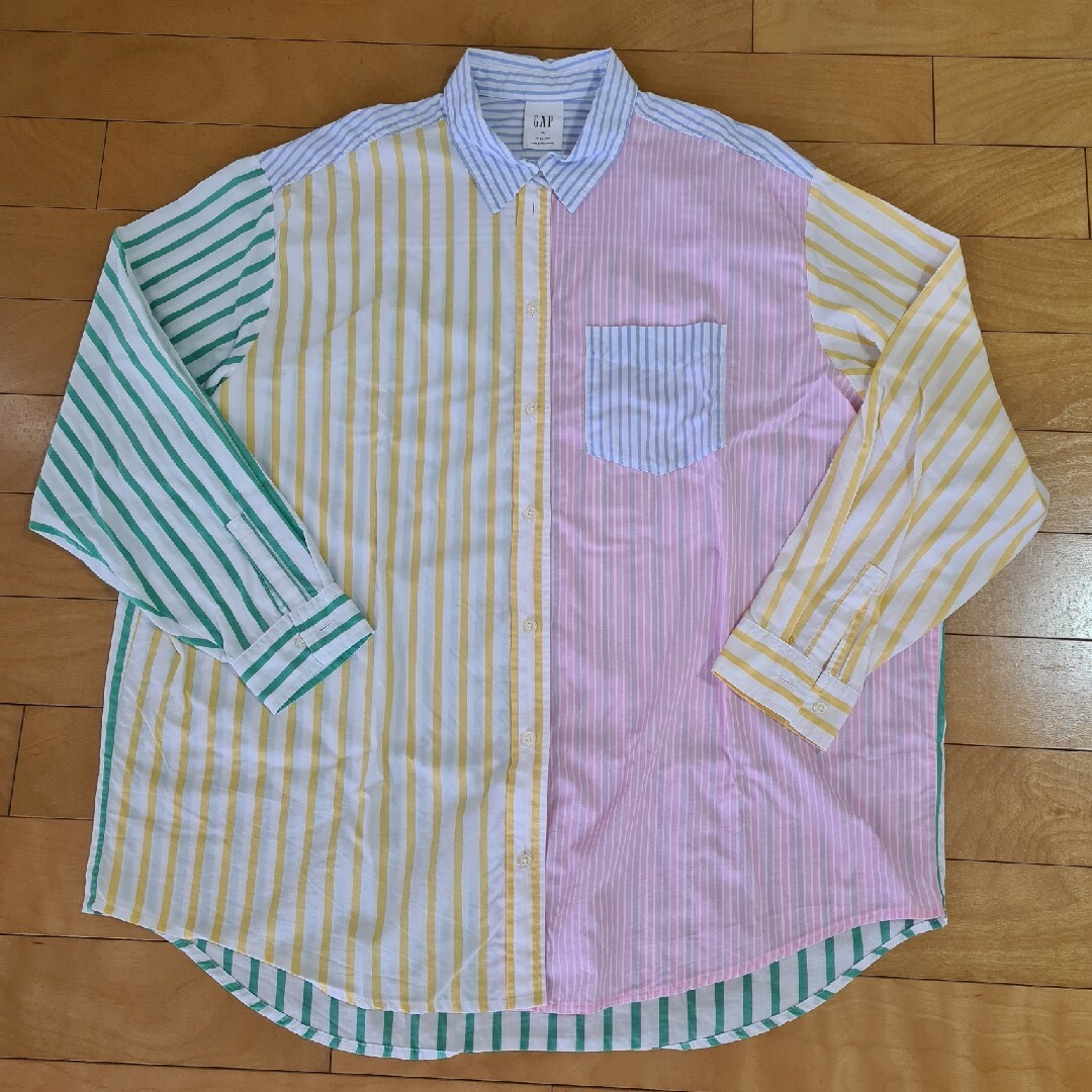 【新品、2XL-4XL】GAP オーバーサイズ ボーダーシャツ