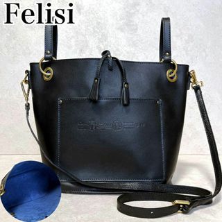 美品✨極希少　Felisiフェリージ　2way レザー　ショルダーバッグ　黒