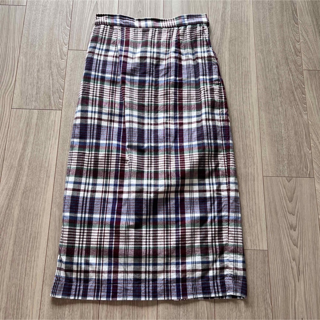Simplicite インドコットン　マドラスチェックタイトスカート