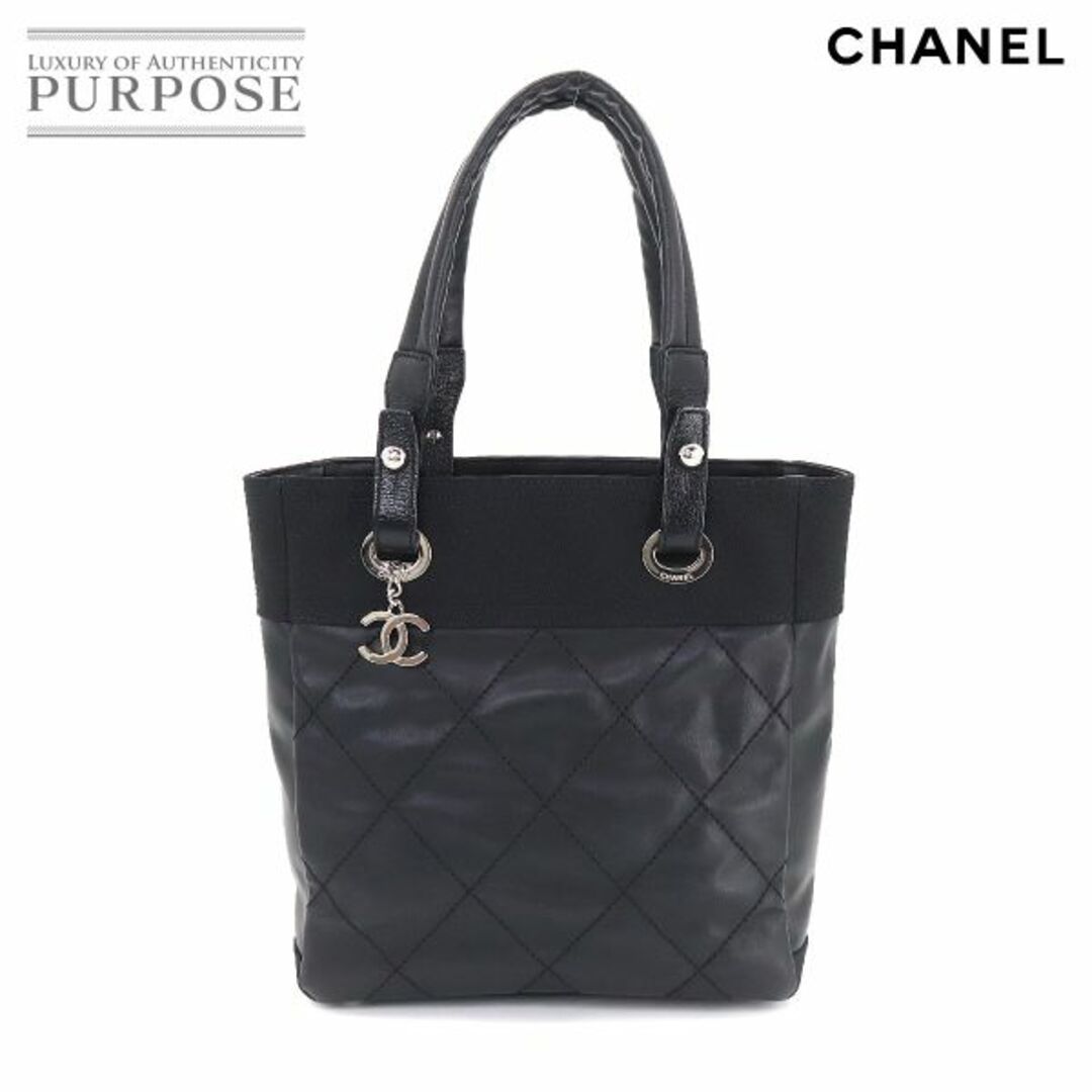 未使用 展示品 シャネル CHANEL パリビアリッツ PM トート バッグ PVC ナイロン レザー ブラック A34208 VLP 90201637ブランドシャネル