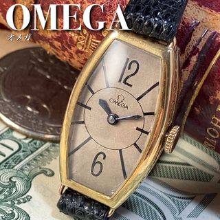 オメガ(OMEGA)のOH済18金無垢18KオメガOMEGAアンティークウォッチ手巻きレディース腕時計(腕時計)