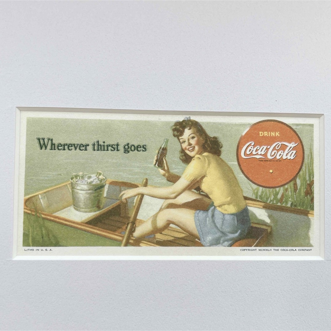 コカ・コーラ(コカコーラ)の【貴重品！】 1942年 コカコーラ アート 広告インクブロッター Cola エンタメ/ホビーのコレクション(ノベルティグッズ)の商品写真